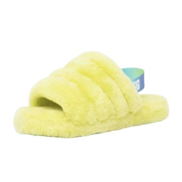 UGG Sheepskin Fluff Yeah Slippers Slide Shoes Size 5 Youth or 6.5/7 Women - Picture 7 of 13